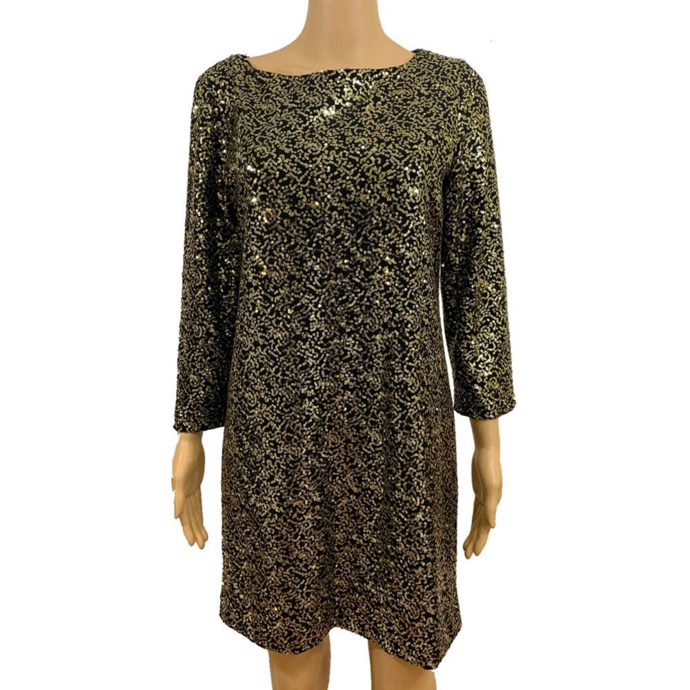Tahari Women’s Golden Sequin Dress Top Small NWT